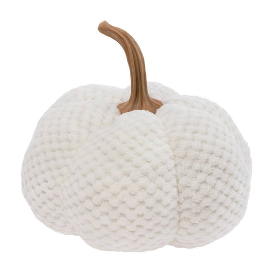 10" Cream Plush Pumpkin Fall Autumn Décor - Flair Flower Bar & Studio
