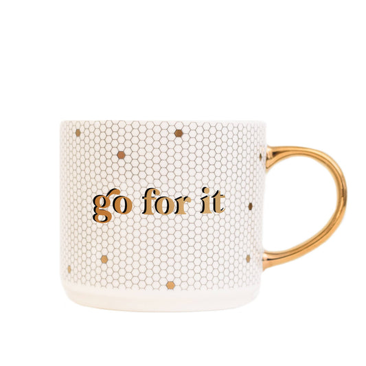 Go For It Gold Tile Coffee Mug - Flair Flower Bar & Studio