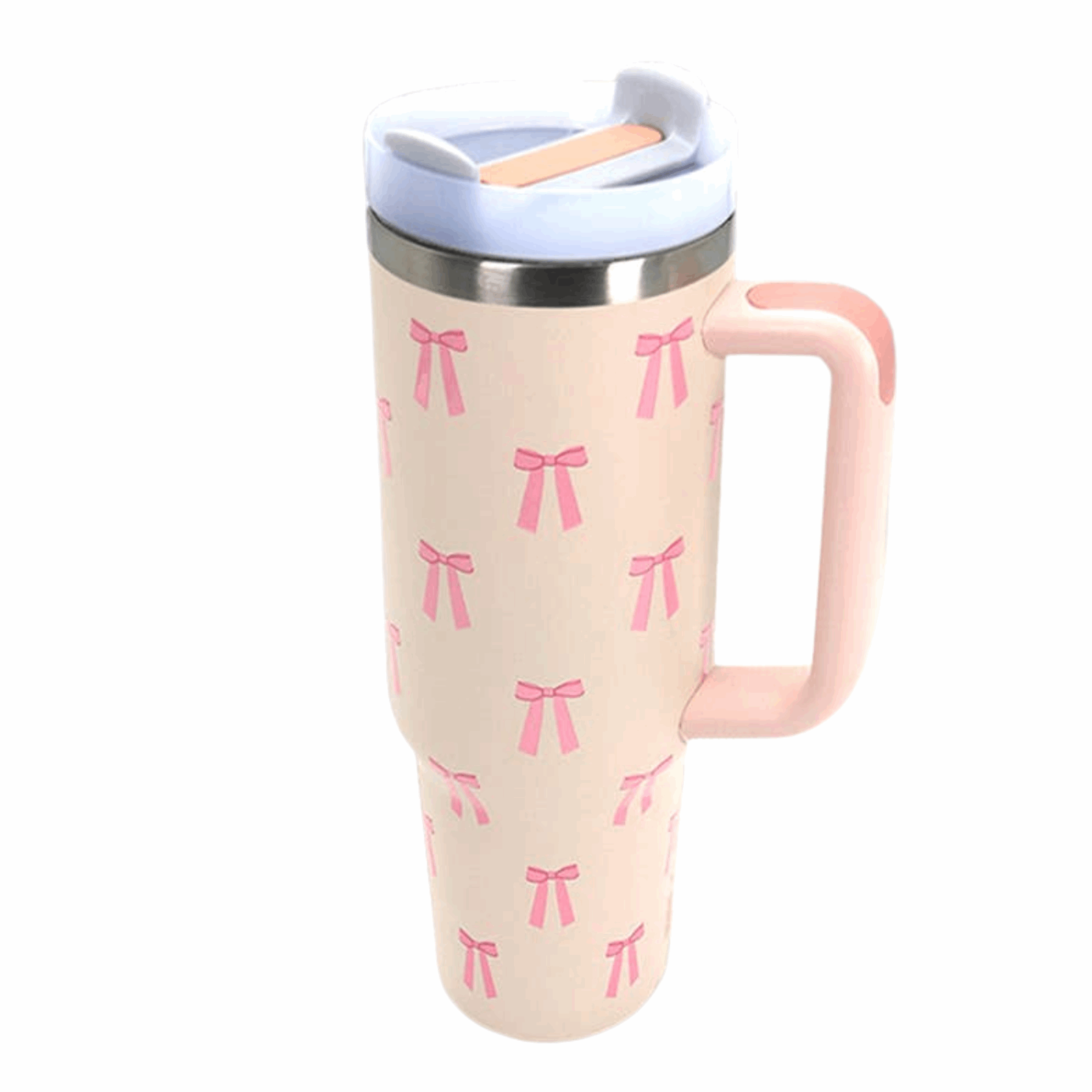 40oz Stainless Steel Tumbler with Pink Bow - Flair Flower Bar & Studio