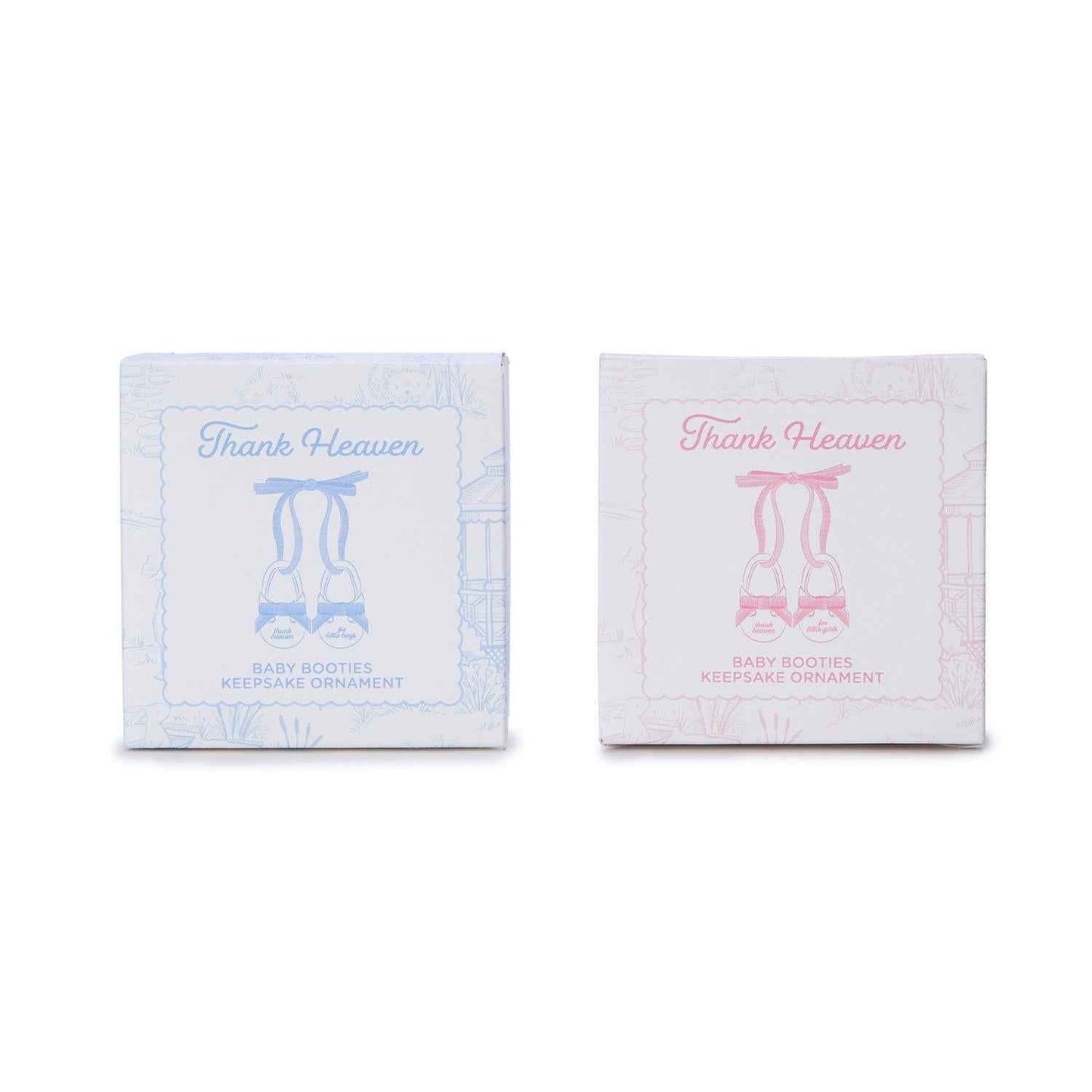 Thank Heaven Pair of Baby Shoes Keepsake Ornament in Gift Box - Porcelain/Polyester