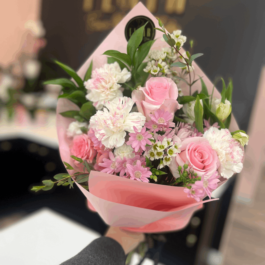 Pretty in Pink Bouquet Wrap – Luxury Coquette Flowers Wrapped in Soft Pinks