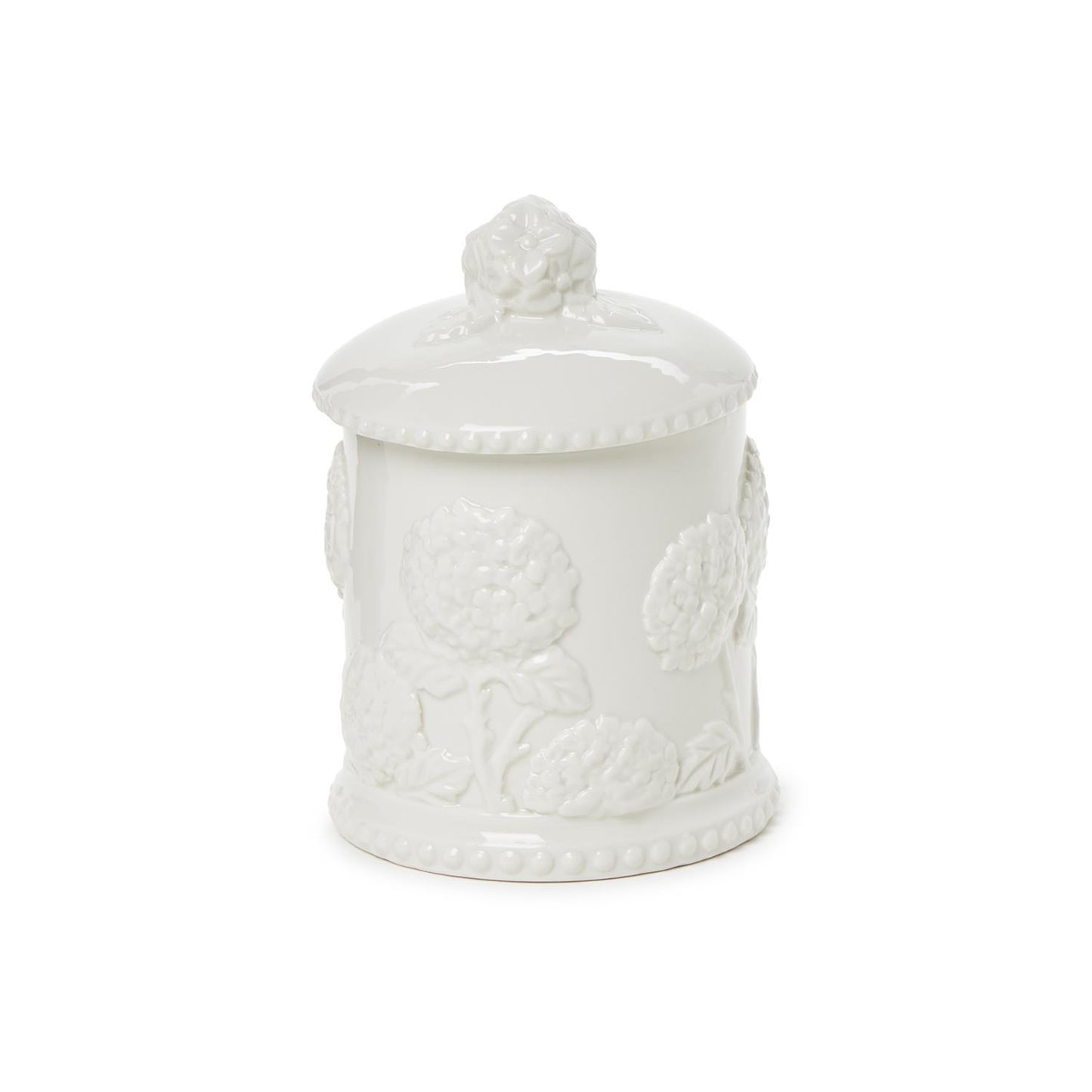 Porcelain Hydrangea Relief Filled Soy Wax Candle with Fresh Blooms Scent in Gift Box
