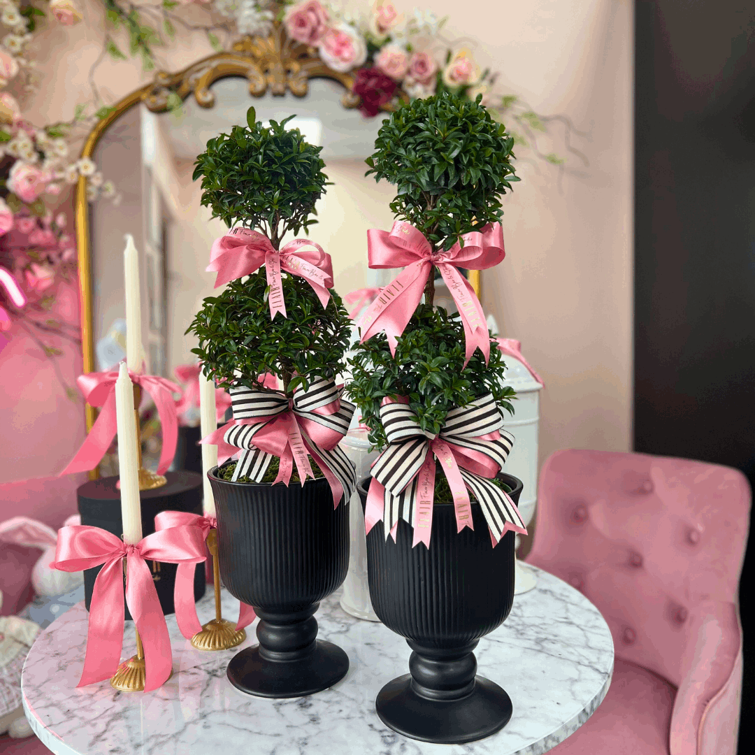 Spring Whimsy Topiary in Pedestal Urn – Limited Edition
