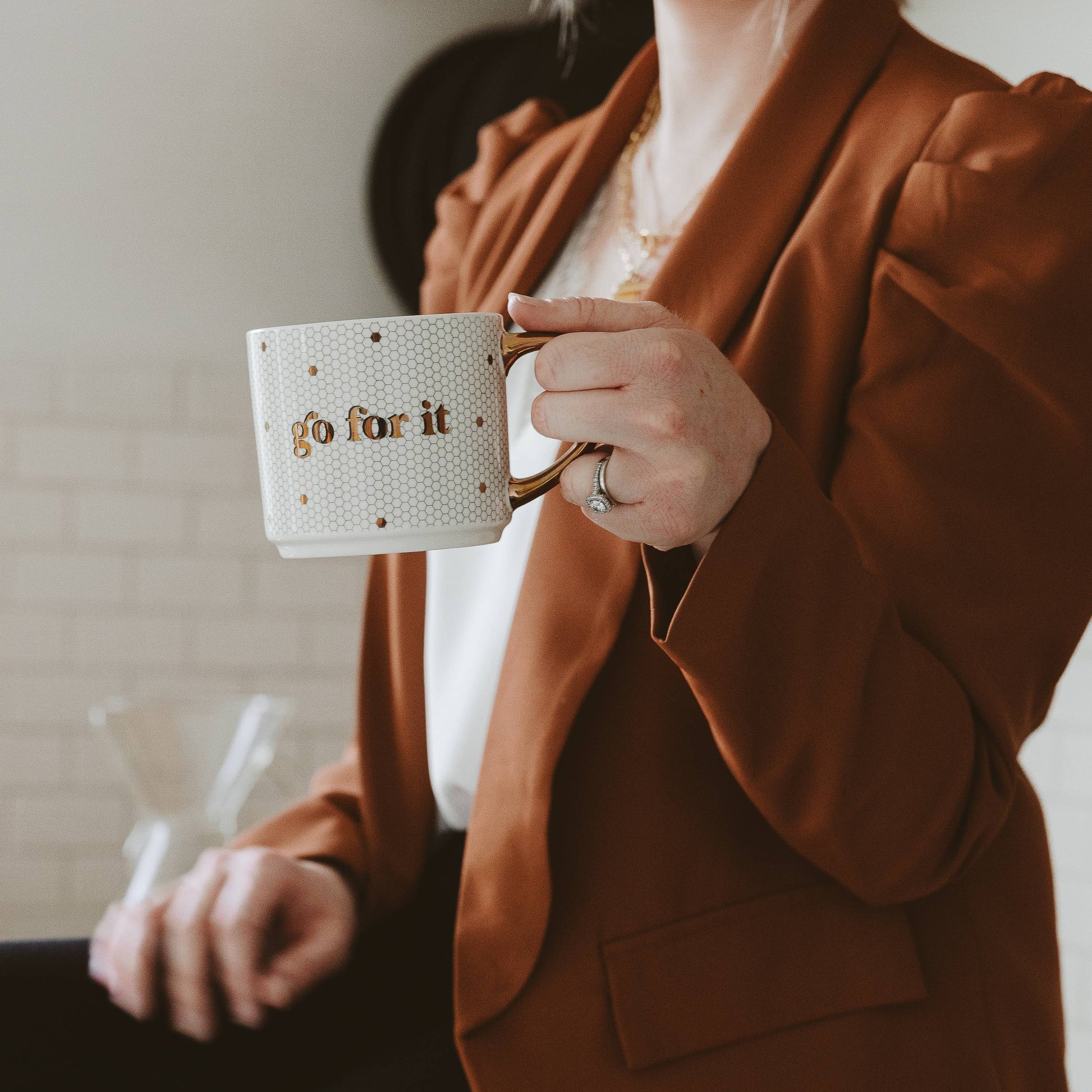 Go For It Gold Tile Coffee Mug - Flair Flower Bar & Studio