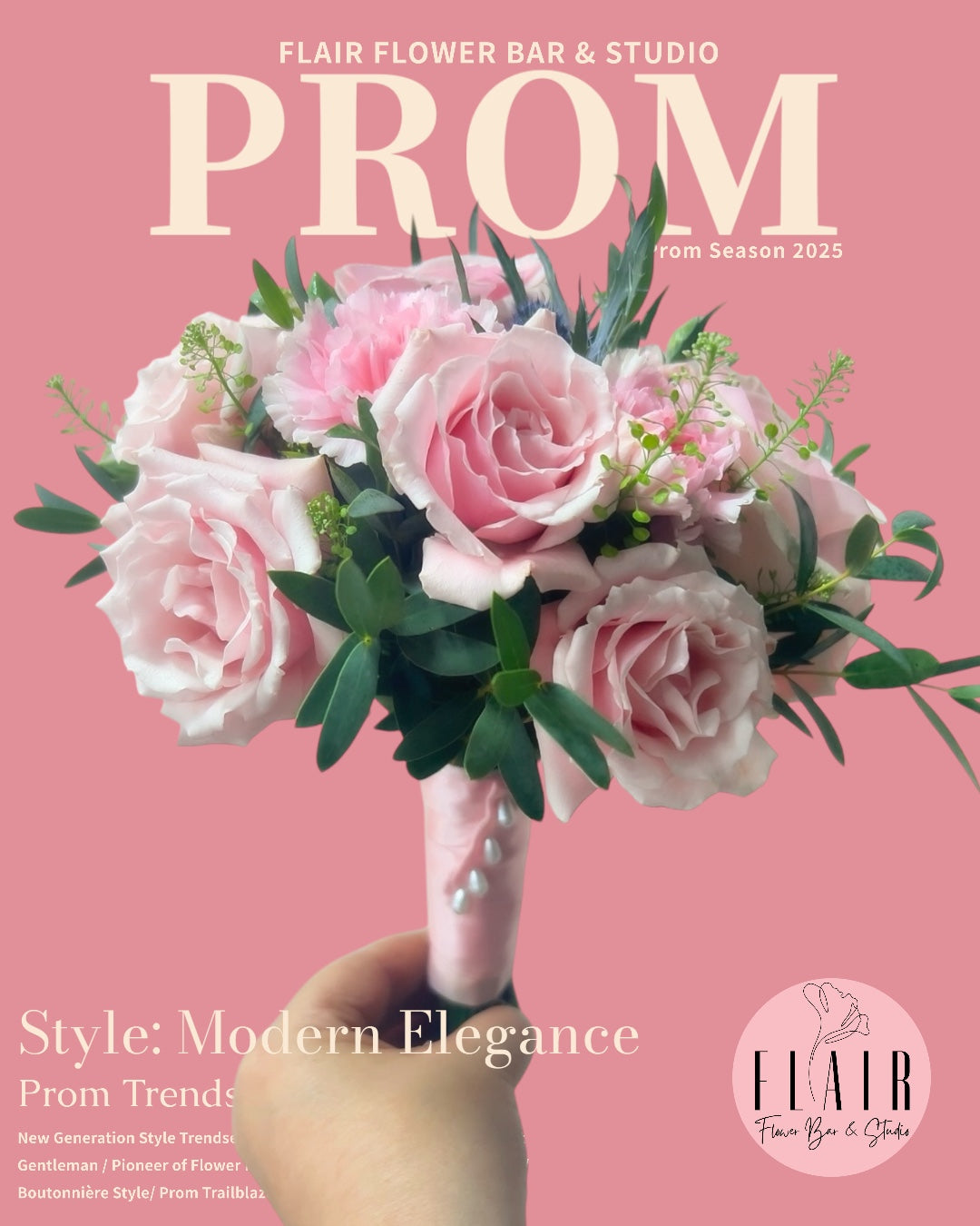 Prom Homecoming Coordinating Petite Bouquet & Boutonniere Set