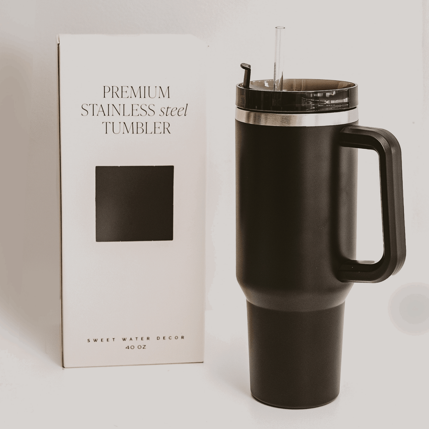 Black 40 oz Travel Tumbler - Flair Flower Bar & Studio