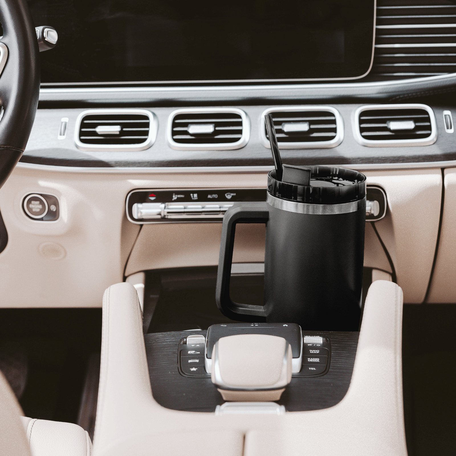 Black 40 oz Travel Tumbler - Flair Flower Bar & Studio