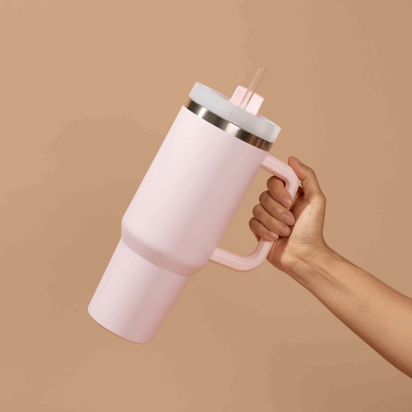 Blush Pink 40 oz Travel Tumbler - Flair Flower Bar & Studio