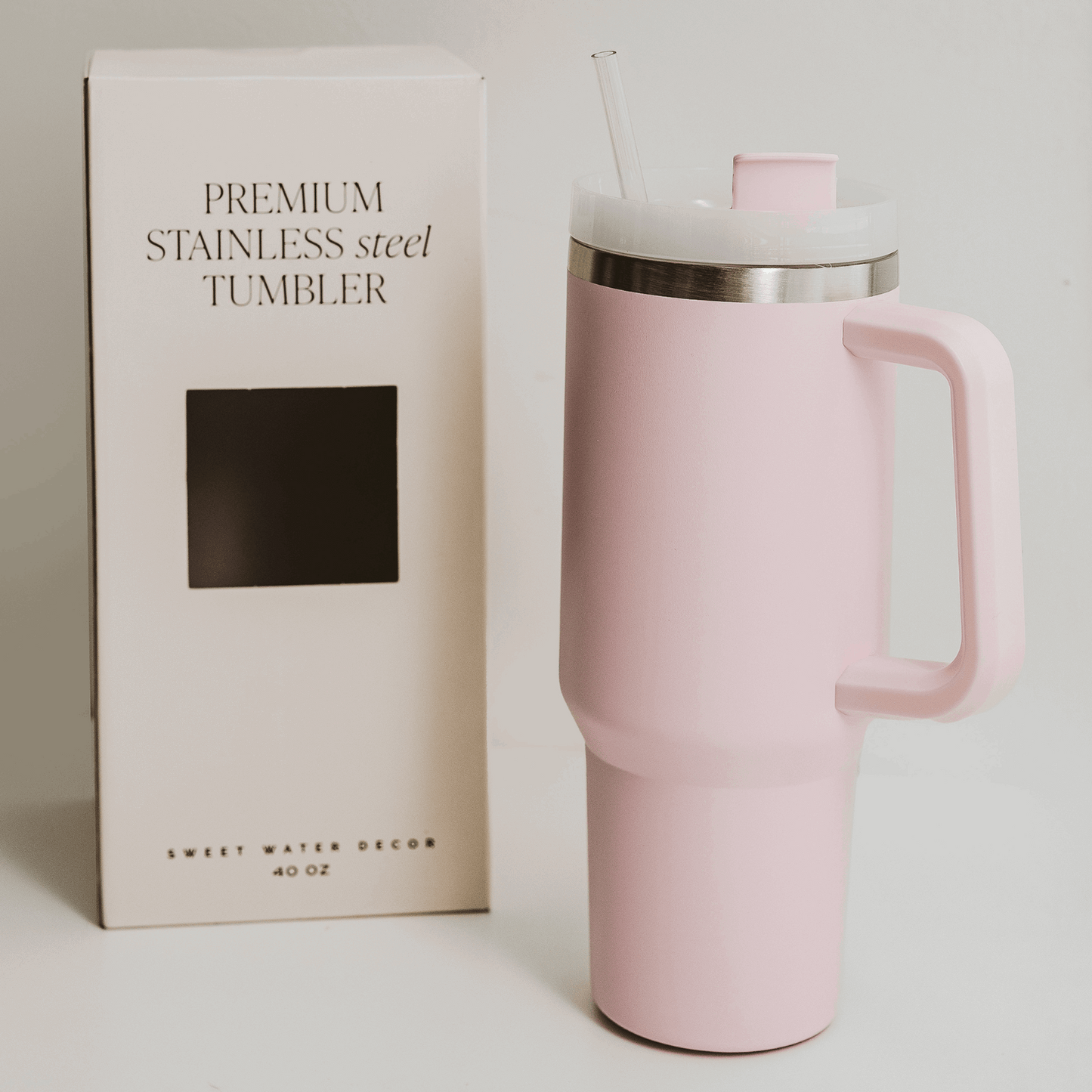Blush Pink 40 oz Travel Tumbler - Flair Flower Bar & Studio