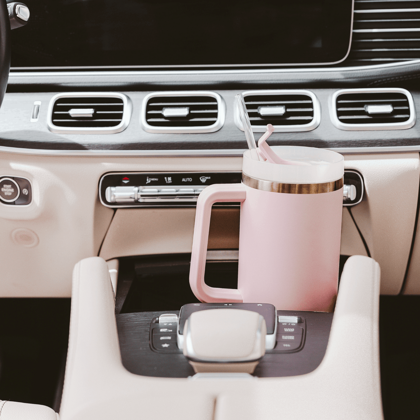 Blush Pink 40 oz Travel Tumbler - Flair Flower Bar & Studio