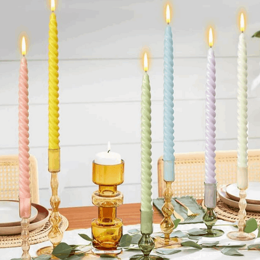 Candy Colored-10 Inch Spiral Taper Candles - Flair Flower Bar & Studio