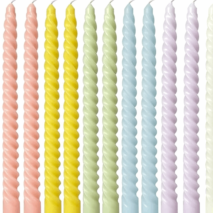 Candy Colored-10 Inch Spiral Taper Candles - Flair Flower Bar & Studio