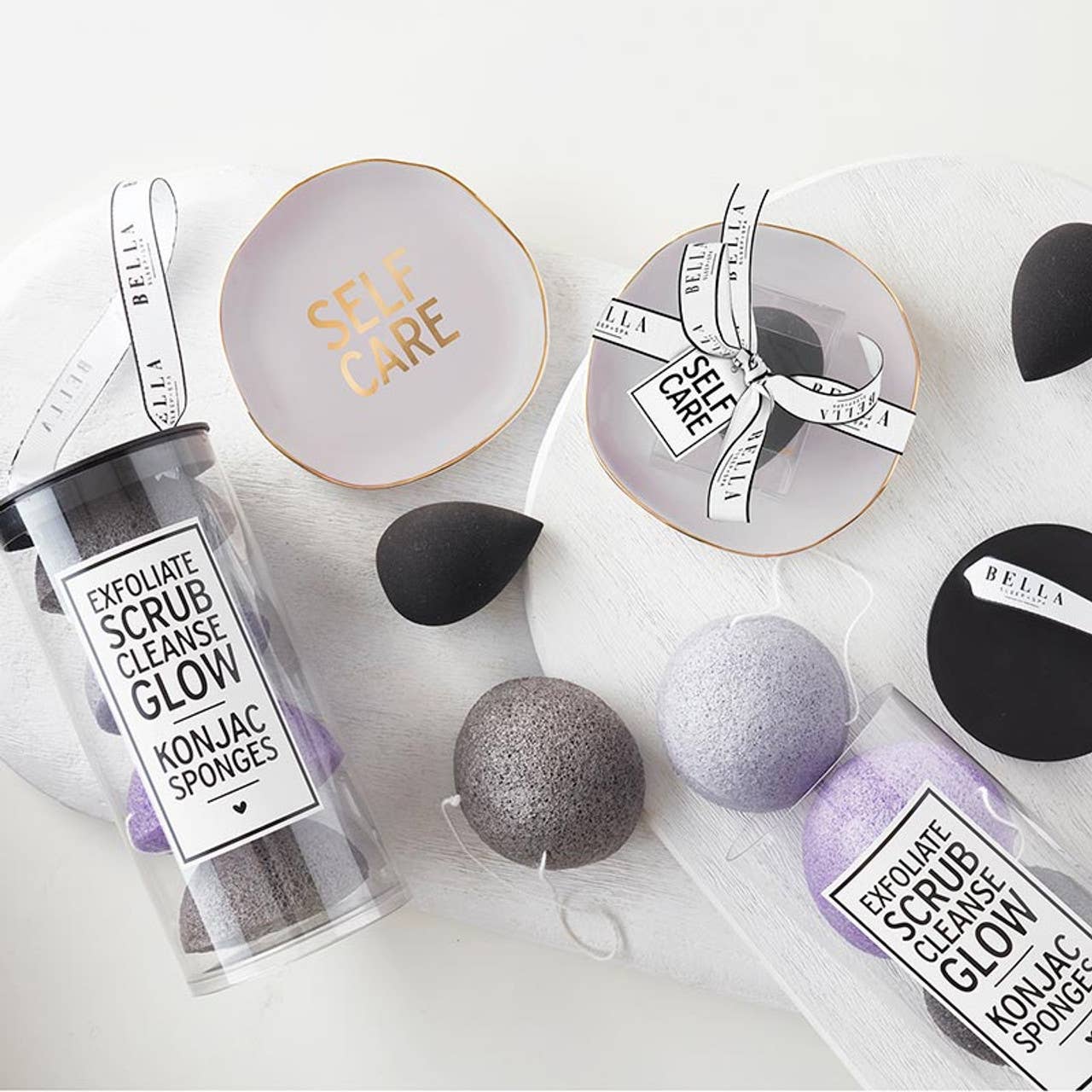 Ceramic Tray with Makeup Sponge - Self Care - Flair Flower Bar & Studio