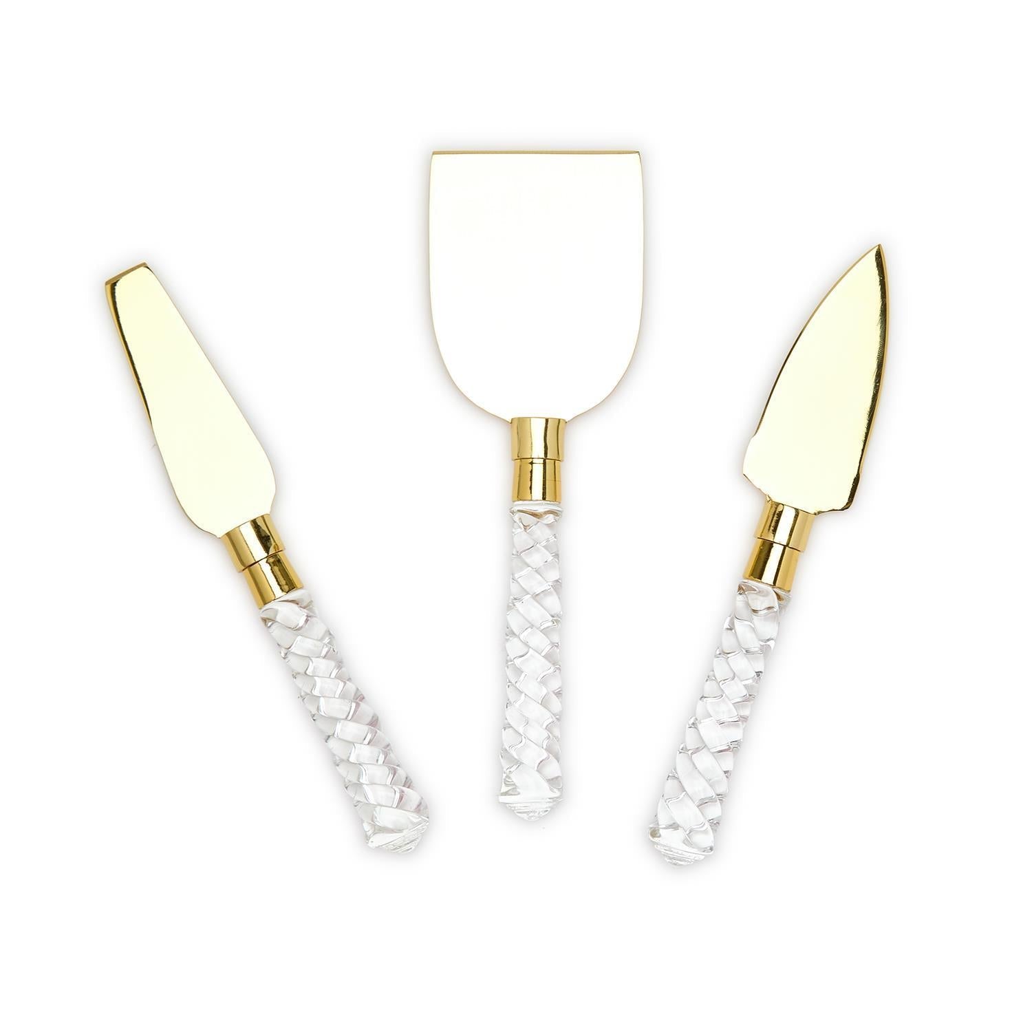 Charcuterie Crystal Clear Cheese Knives in Gift Box - Flair Flower Bar & Studio