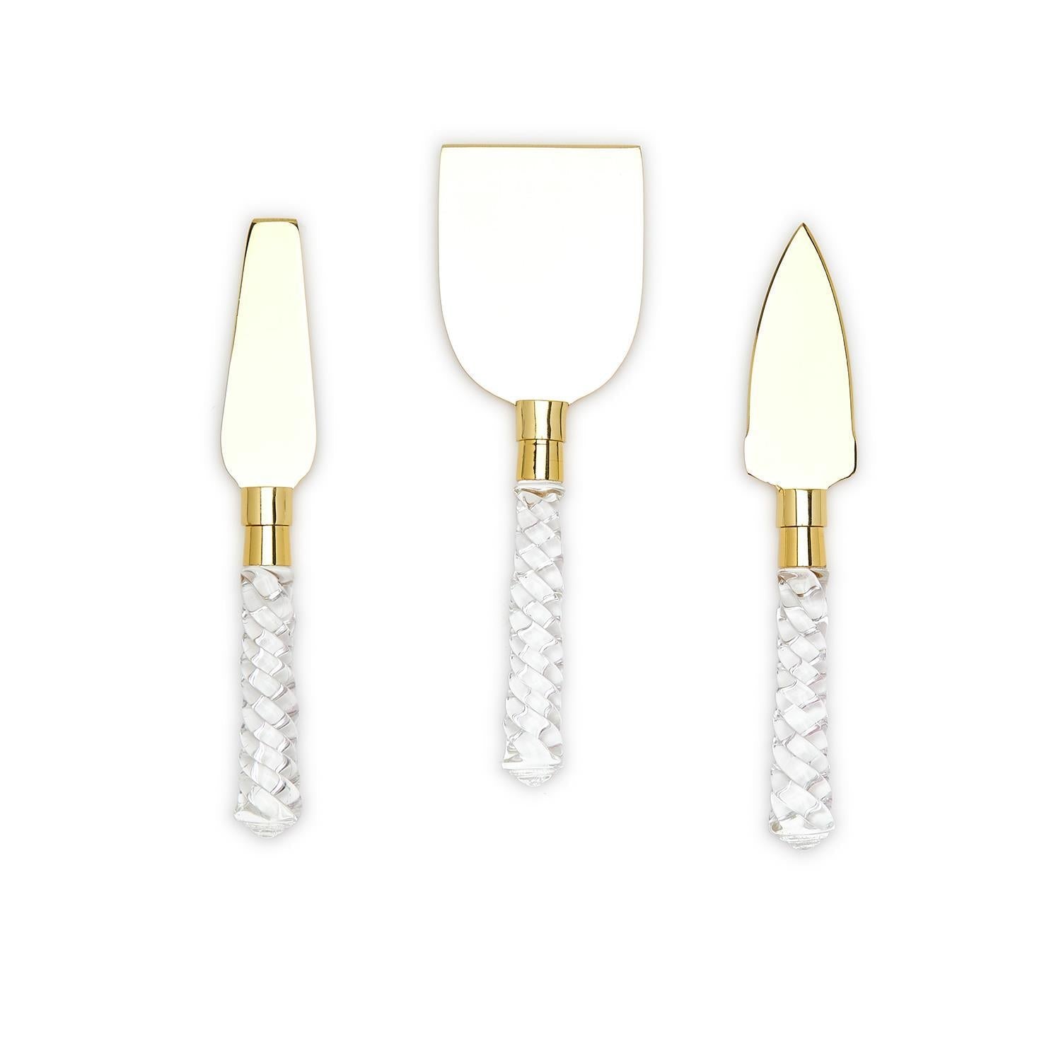 Charcuterie Crystal Clear Cheese Knives in Gift Box - Flair Flower Bar & Studio