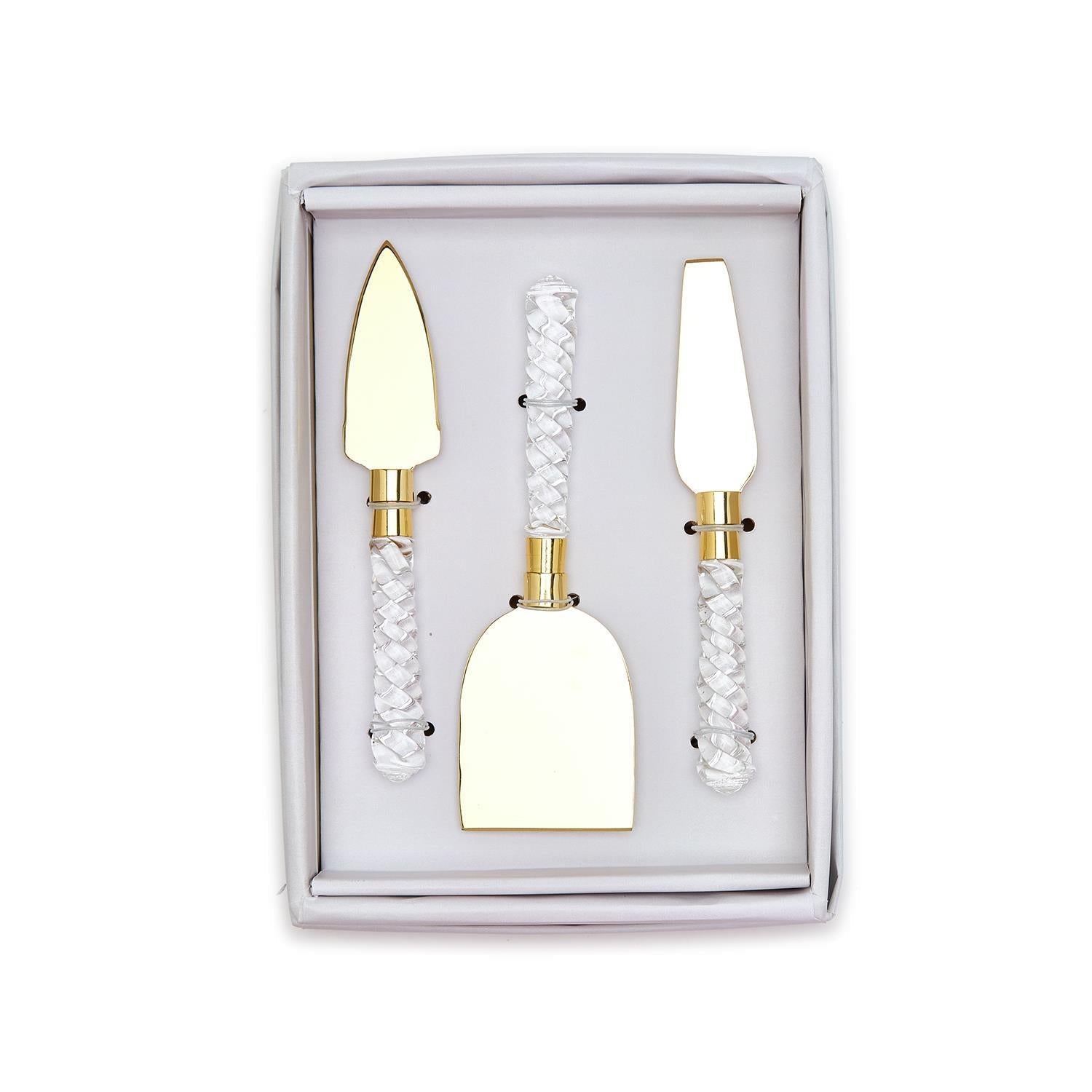 Charcuterie Crystal Clear Cheese Knives in Gift Box - Flair Flower Bar & Studio