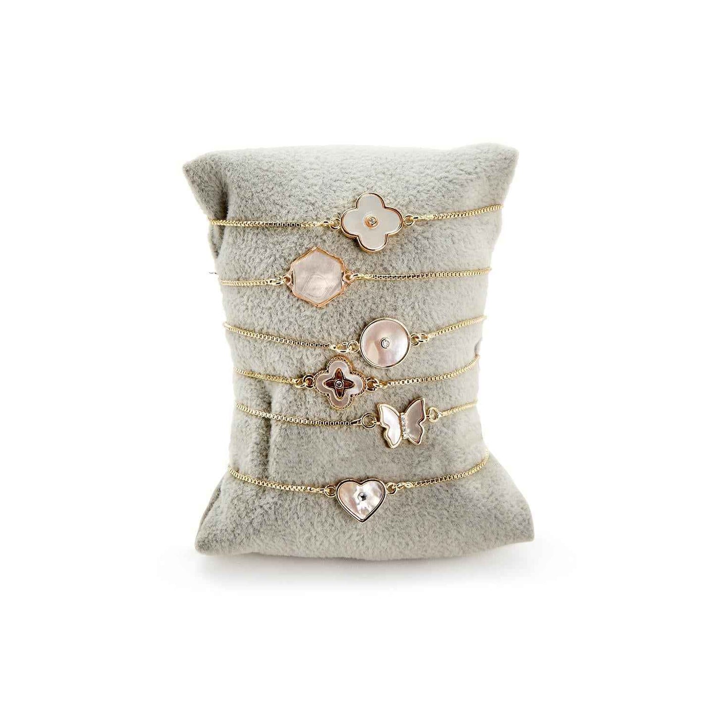 Pearlescent Adjustable Rhinestone Bracelet