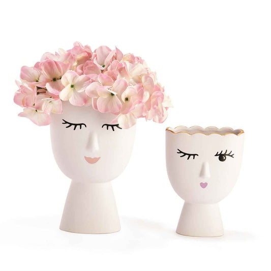 Coquette Face Porcelain Vases