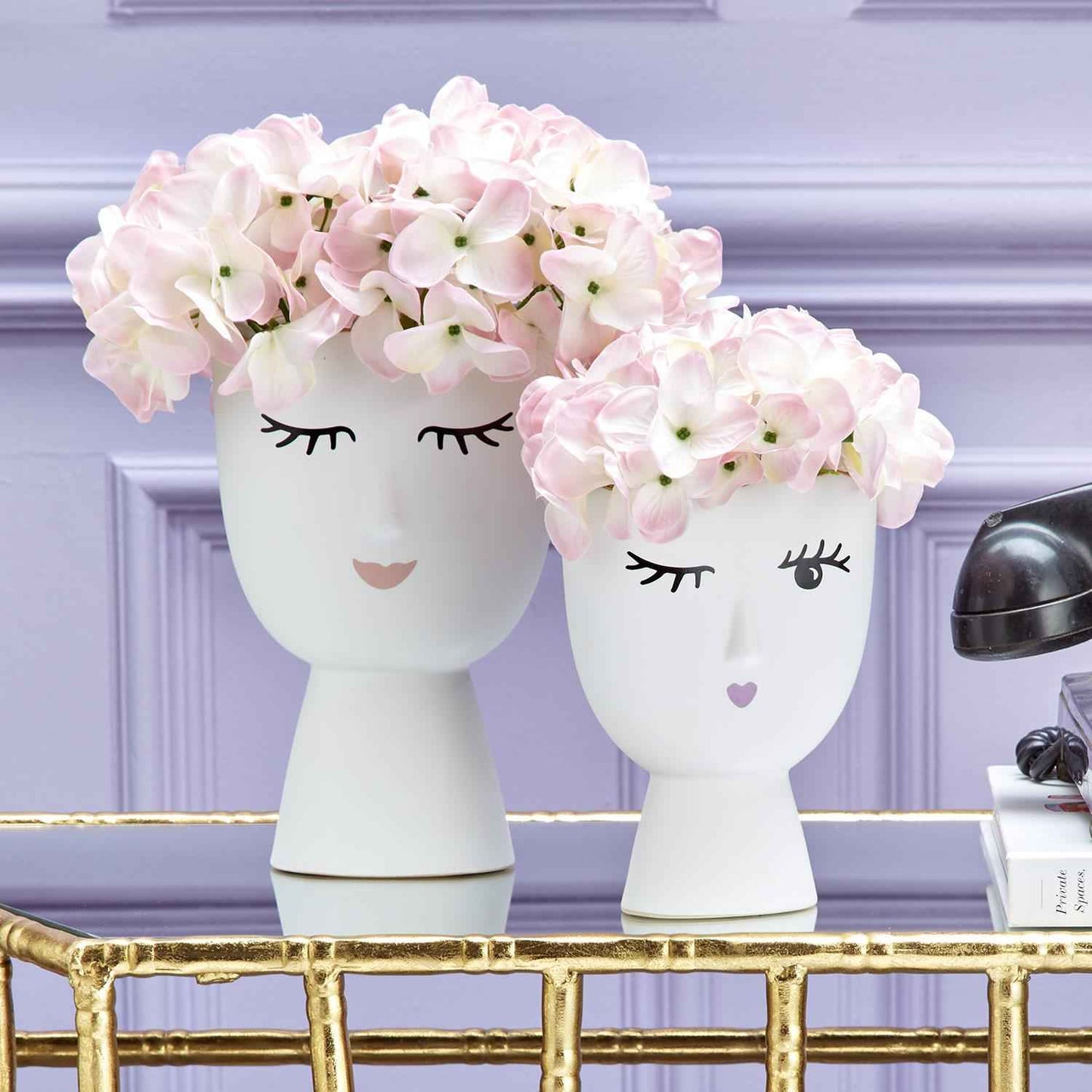 Coquette Face Porcelain Vases
