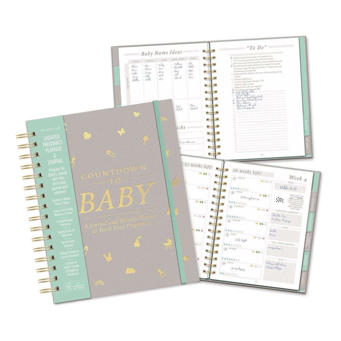 Countdown to Baby Undated Pregnancy Planner - Flair Flower Bar & Studio