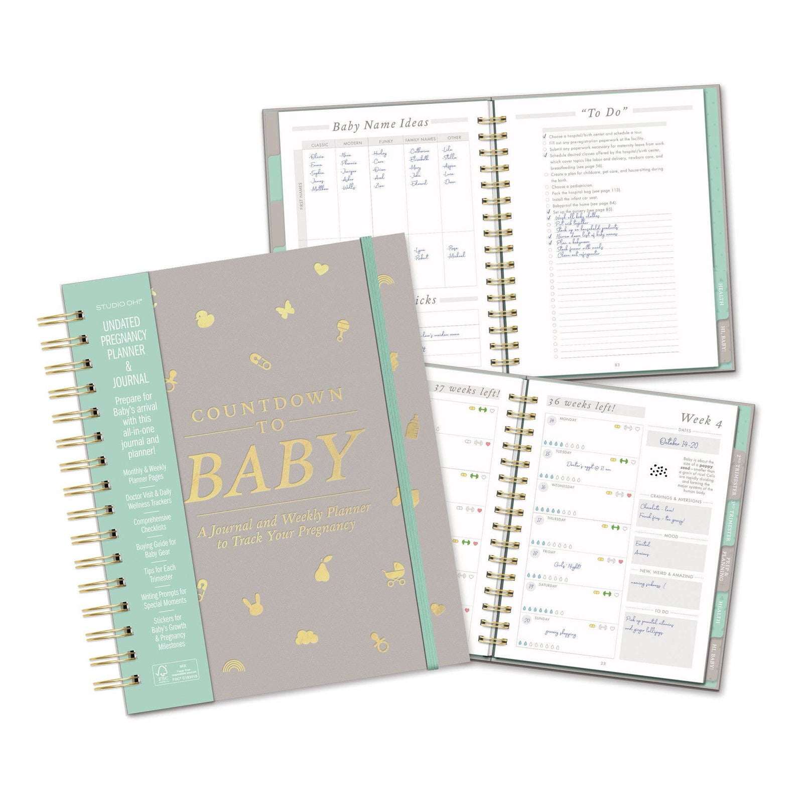Countdown to Baby Undated Pregnancy Planner - Flair Flower Bar & Studio