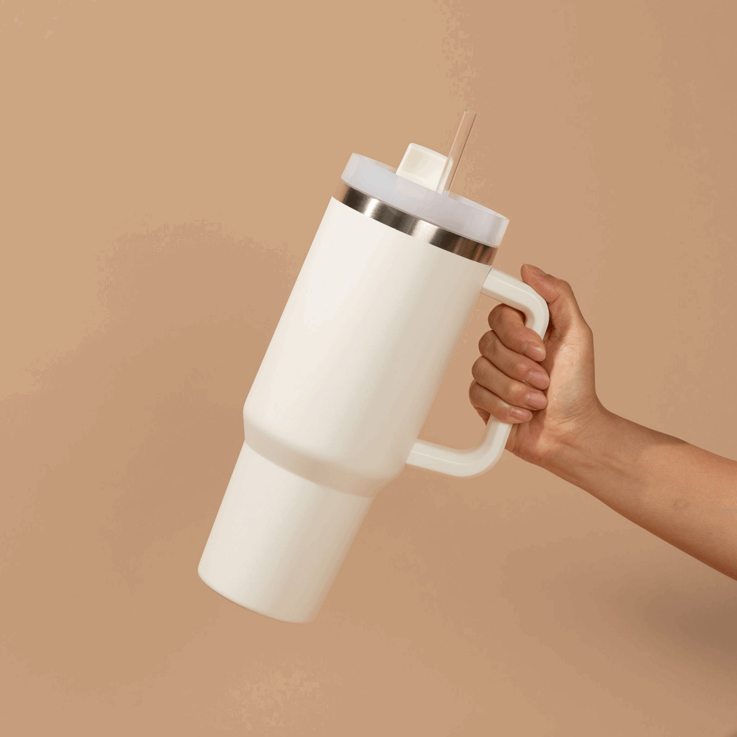 Cream 40 oz Travel Tumbler - Home Decor & Gifts - Flair Flower Bar & Studio