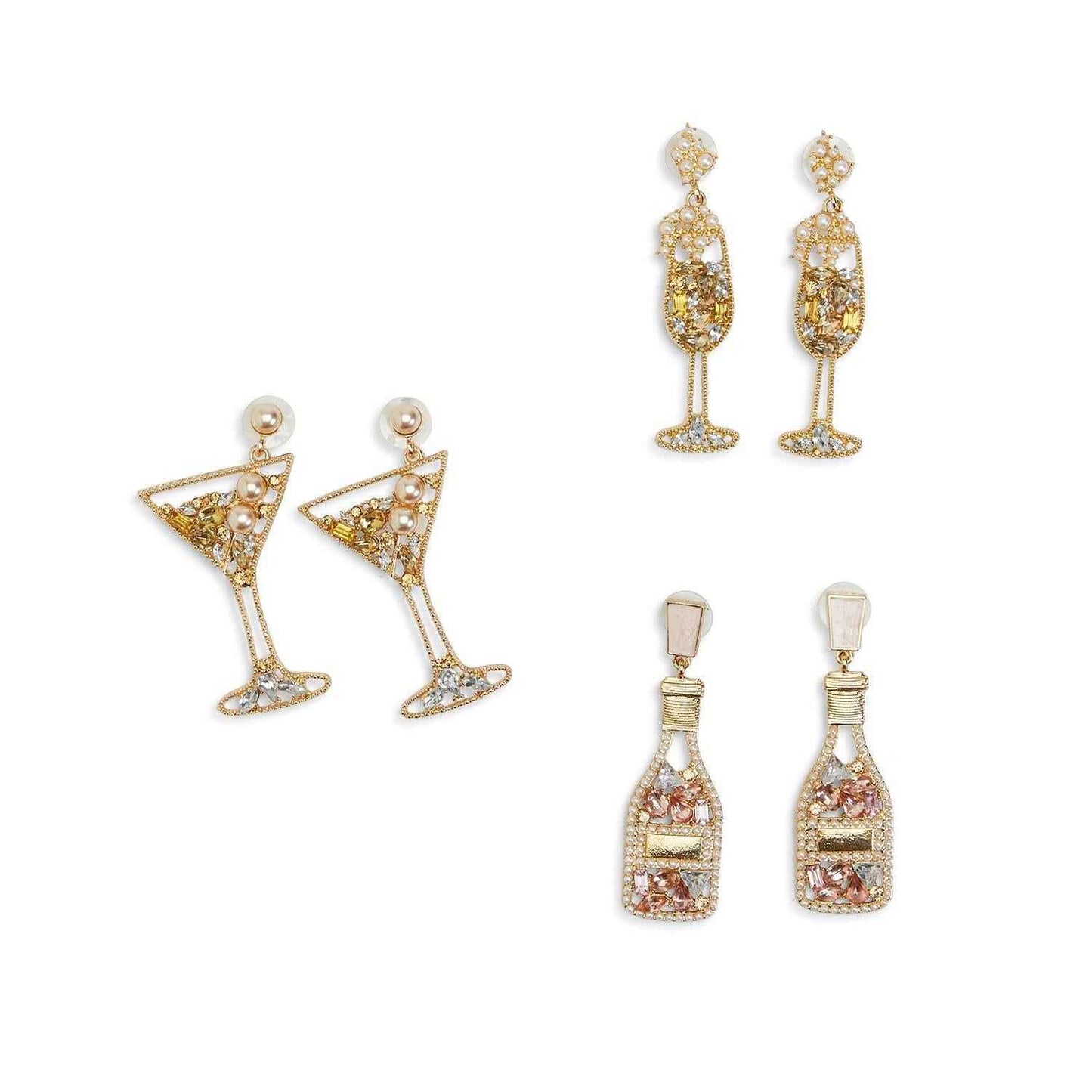 Crystal Embellished Earrings - Let's Celebrate