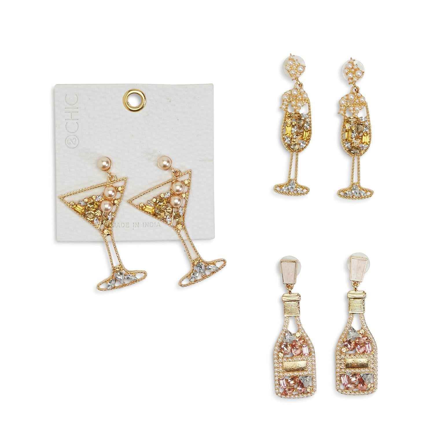 Crystal Embellished Earrings - Let's Celebrate