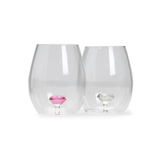 Diamond Stemless Wine Glass - Flair Flower Bar & Studio