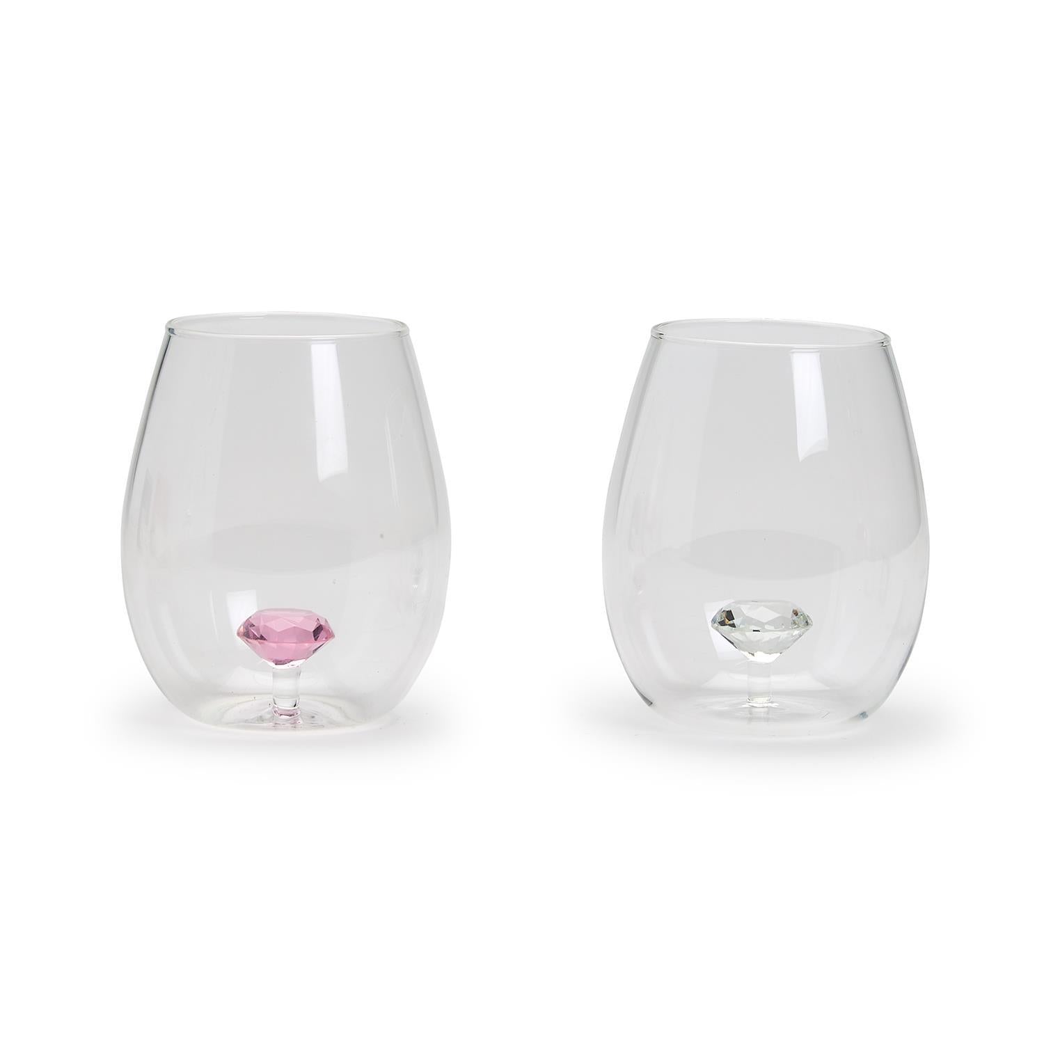 Diamond Stemless Wine Glass - Flair Flower Bar & Studio
