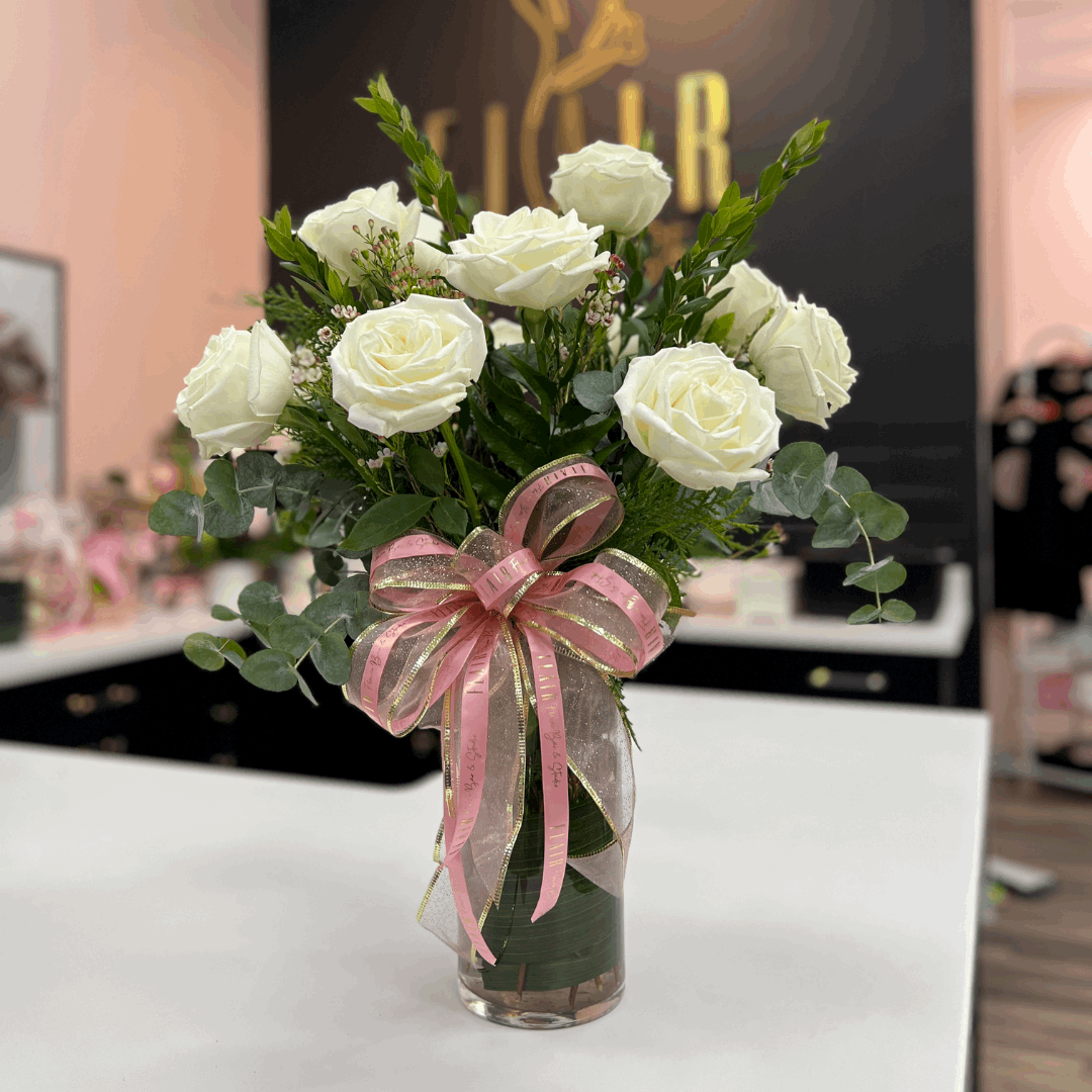 Dozen Rose Vase Arrangement - Flair Flower Bar & Studio