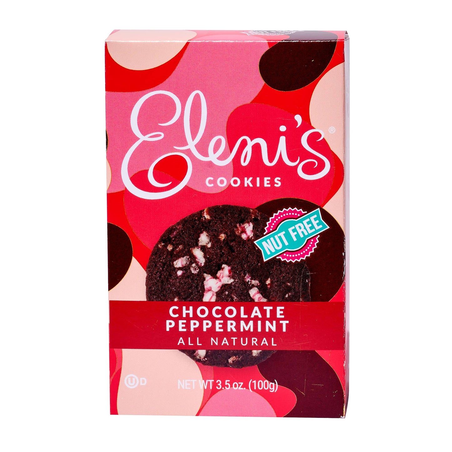 Box of Eleni's Chocolate Peppermint Cookies on a white background