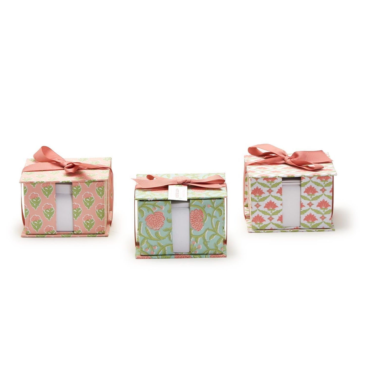 Floral Block Print Note Paper Caddy with Pencil - Flair Flower Bar & Studio