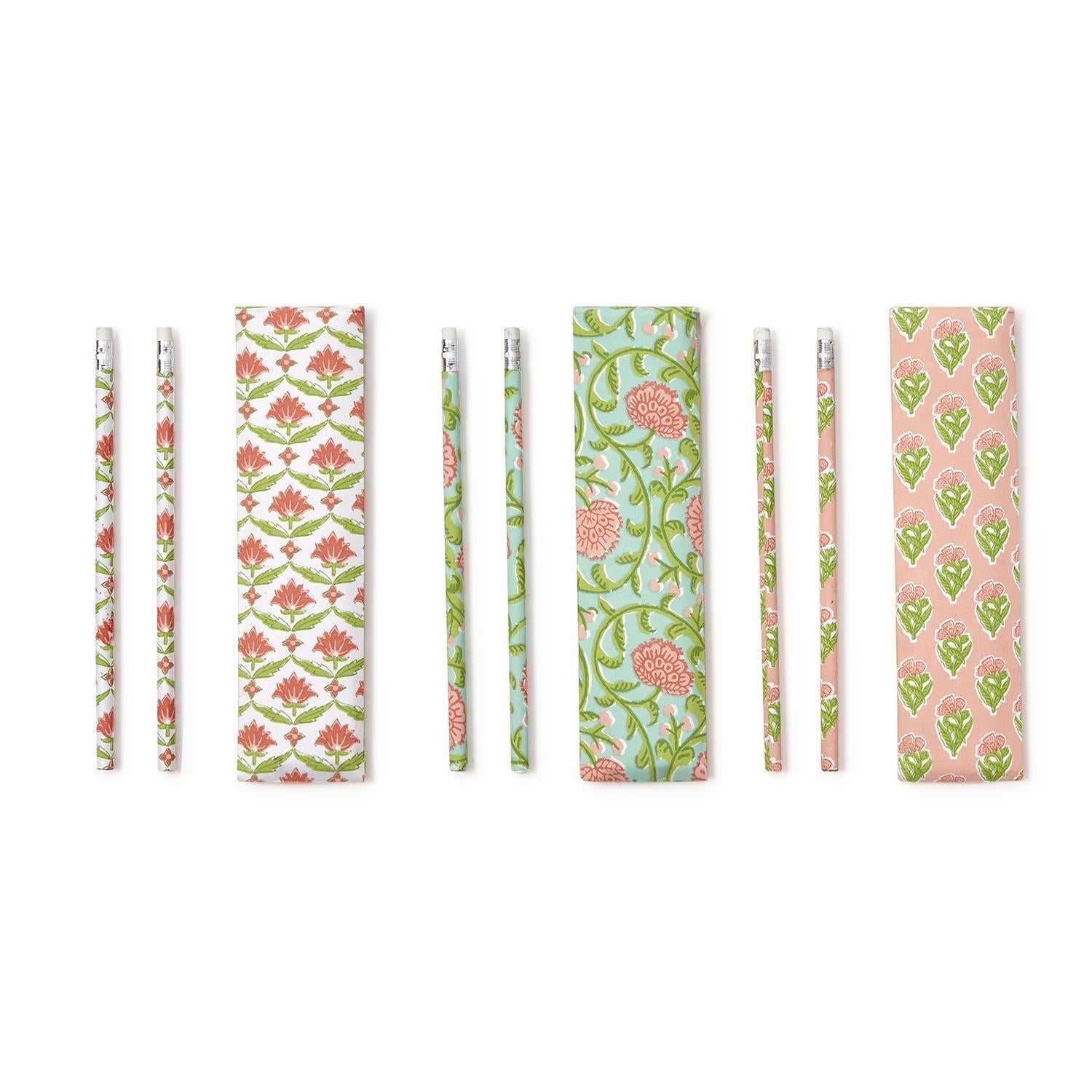 Floral Block Print Pencil Set - Flair Flower Bar & Studio