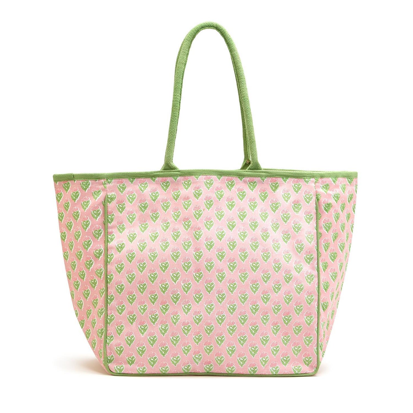 Floral Block Printed Tote Bag Assorted 3 Patterns - Cotton Canvas - Flair Flower Bar & Studio