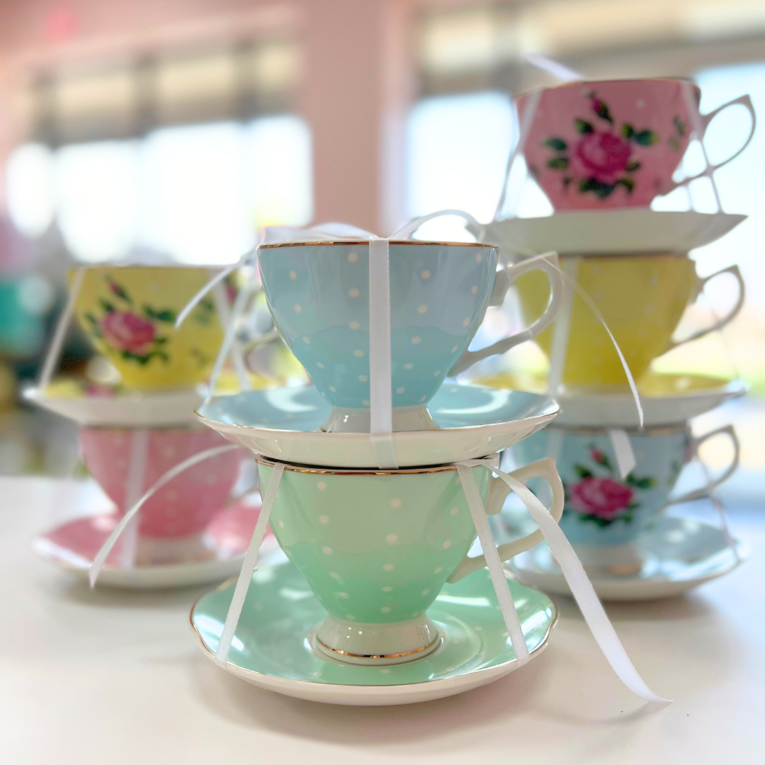 Floral Tea Cup and Saucer Set - Flair Flower Bar & Studio
