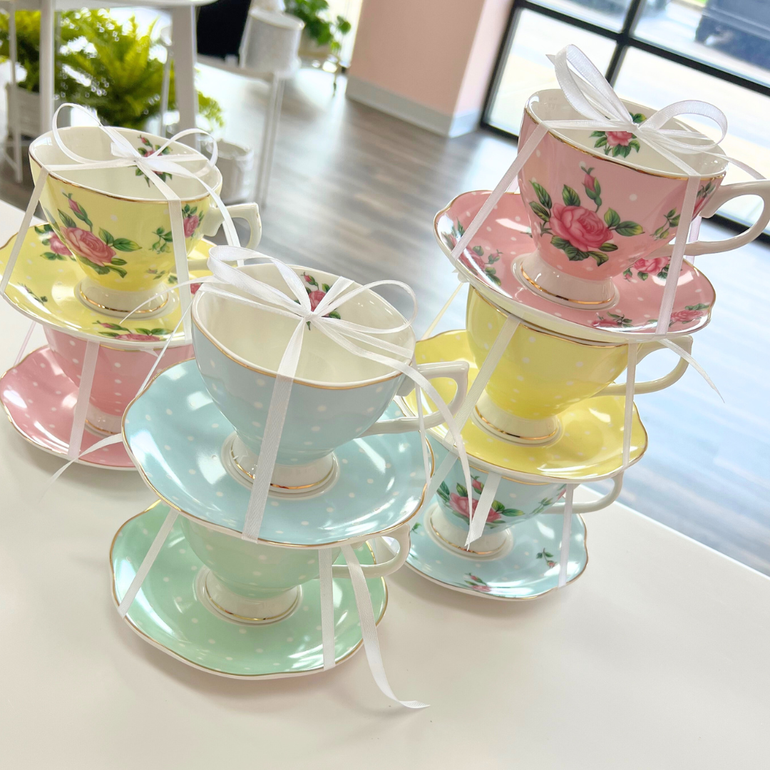 Floral Tea Cup and Saucer Set - Flair Flower Bar & Studio