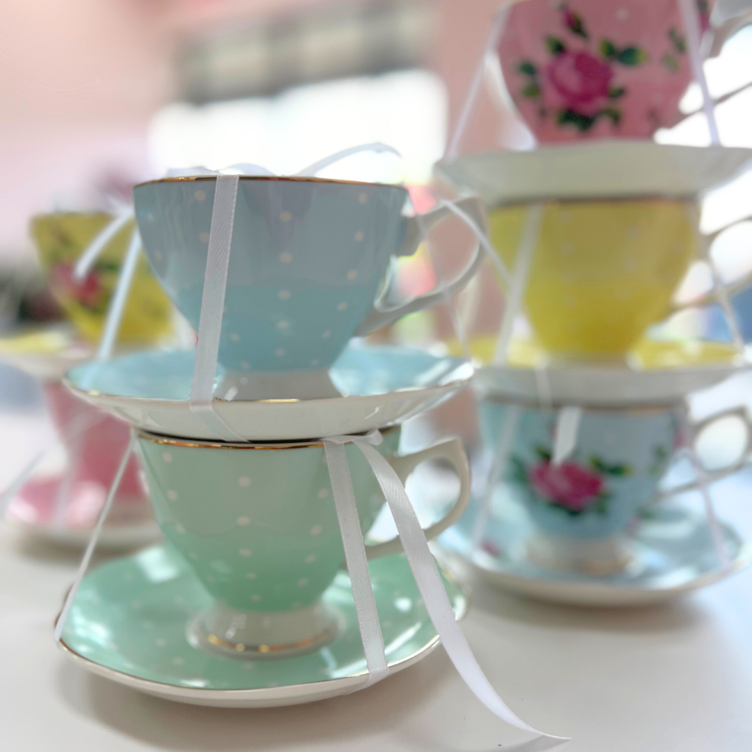 Floral Tea Cup and Saucer Set - Flair Flower Bar & Studio
