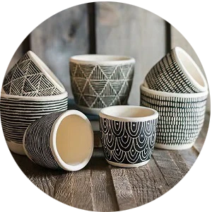 Geometric Art Concrete Flower Pot