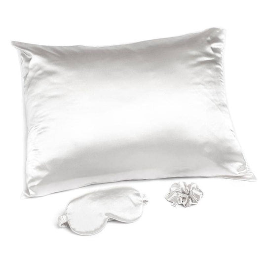Goodnight Gorgeous Satin Sleep Set - White - Flair Flower Bar & Studio