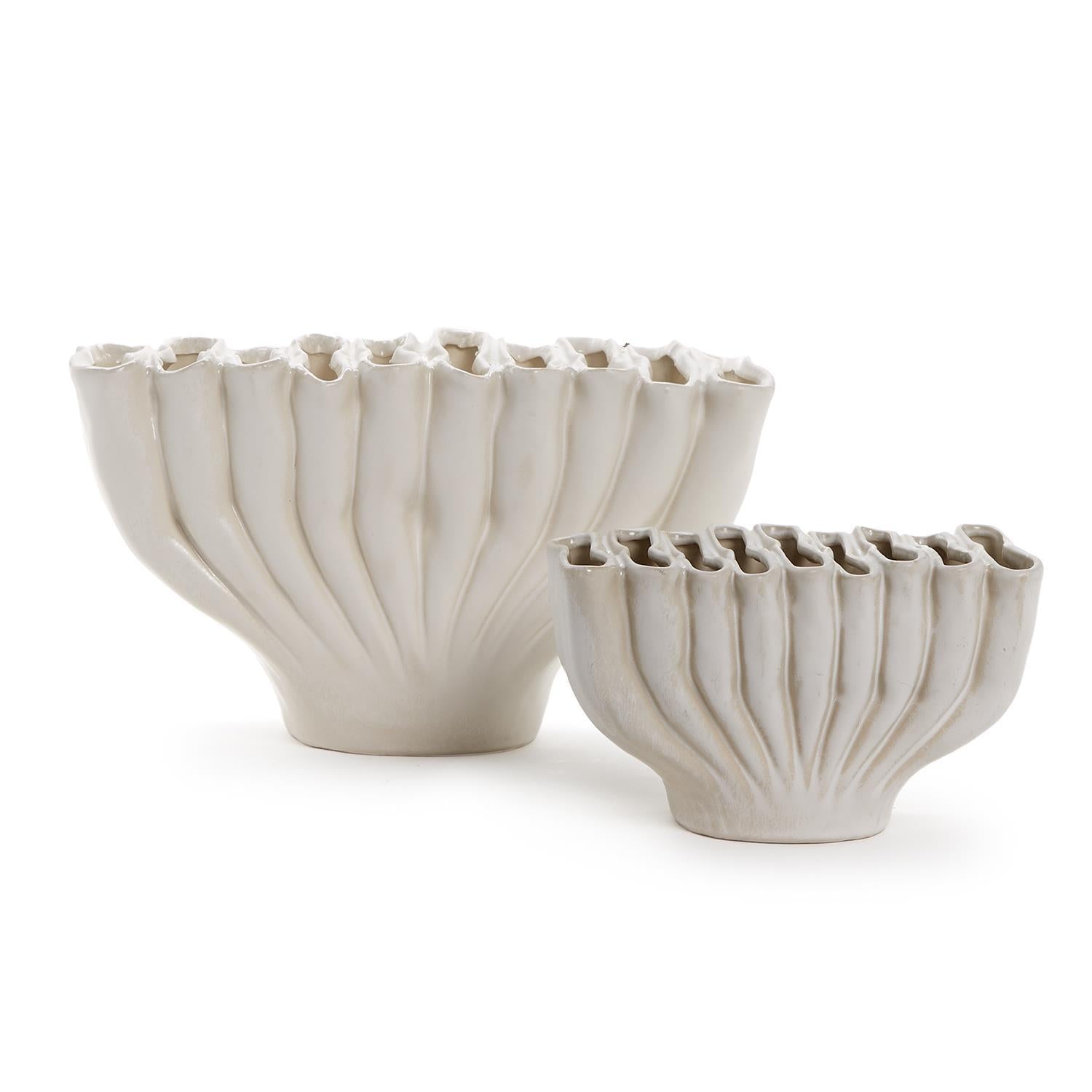 Banyan White Ceramic Vase - Flair Flower Bar & Studio