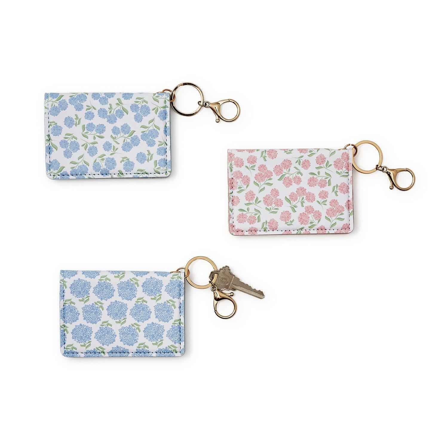 Hydrangea Print ID Wallet – Compact Card Holder with Clear Window