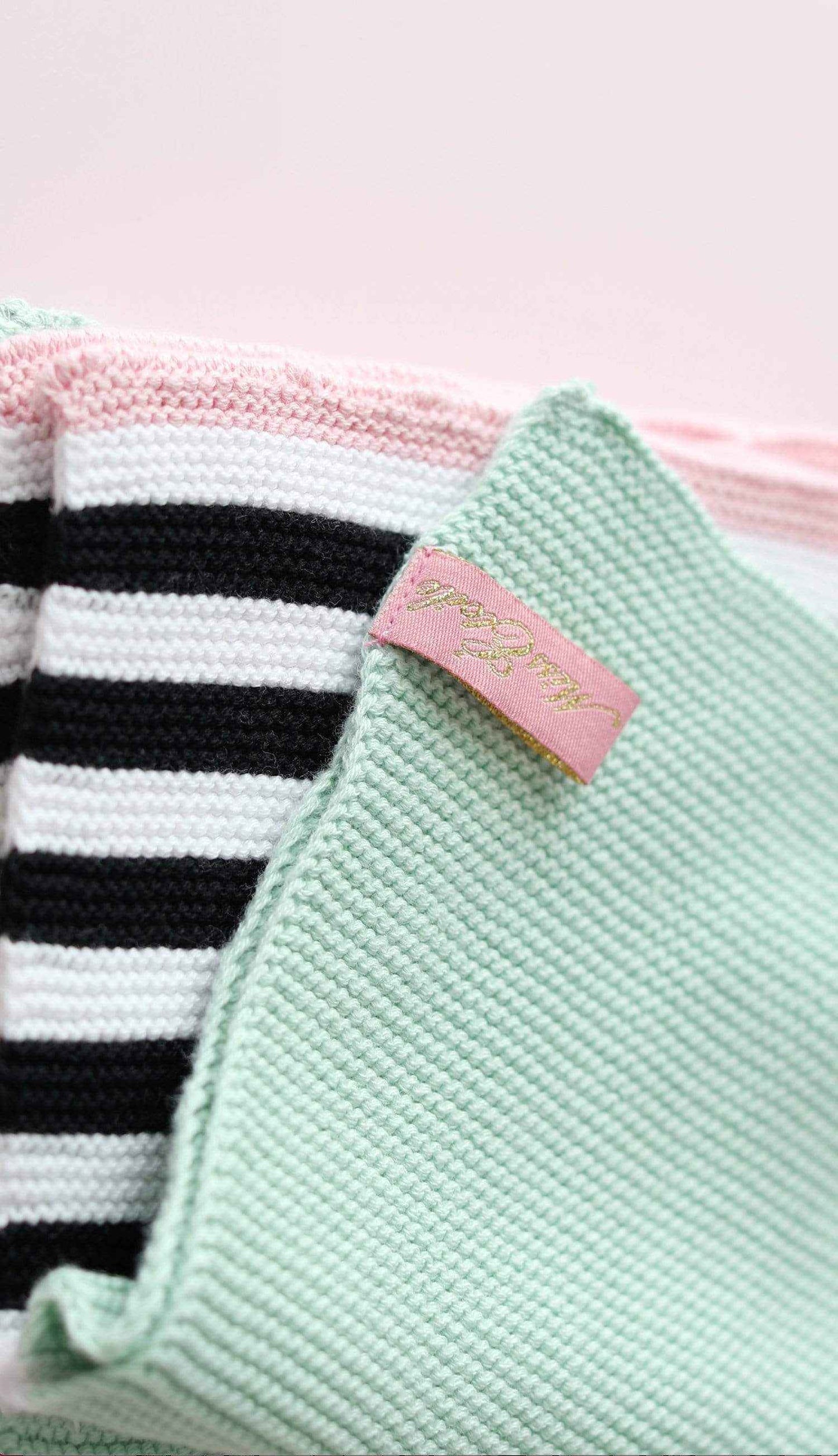 Miss Étoile Washcloth-Dishcloth with small stripes