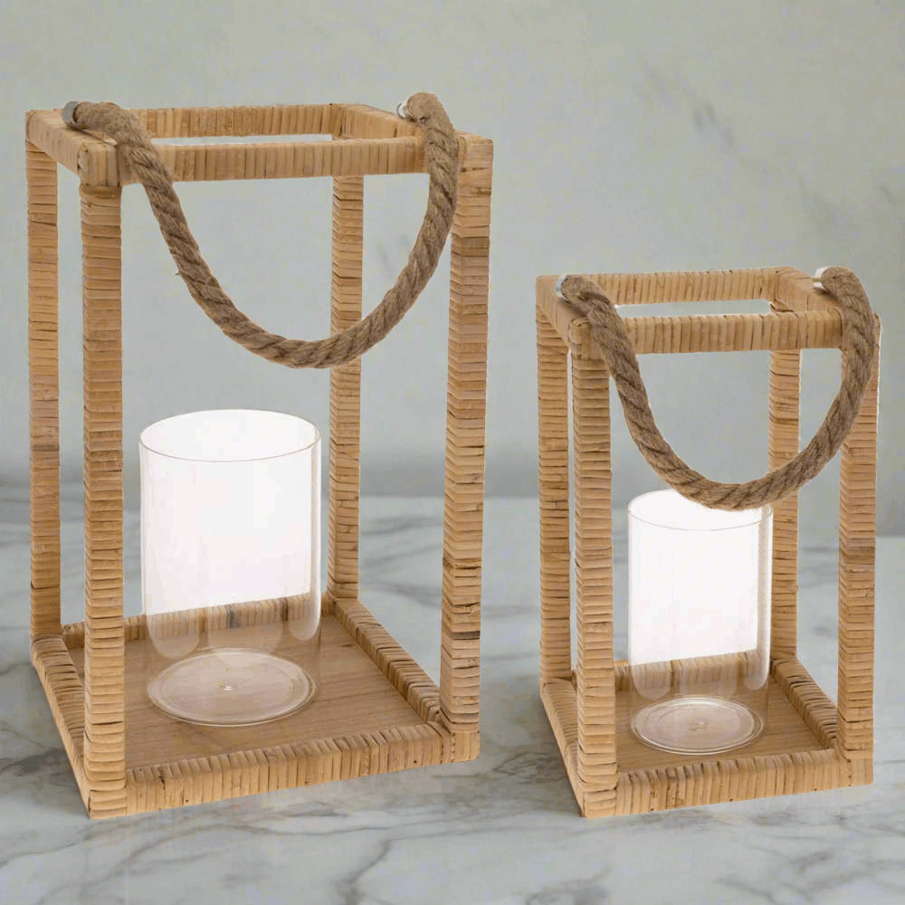 Natural Rattan Wrapped Lanterns - Flair Flower Bar & Studio