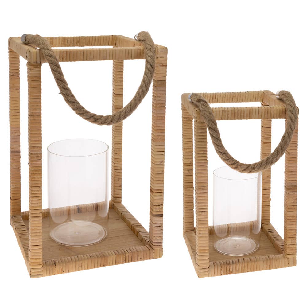 Natural Rattan Wrapped Lanterns - Flair Flower Bar & Studio