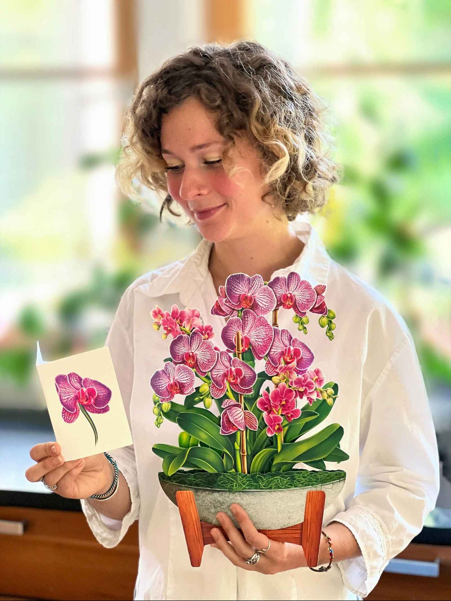 Orchid Oasis Greeting Card by FreshCut Paper LLC