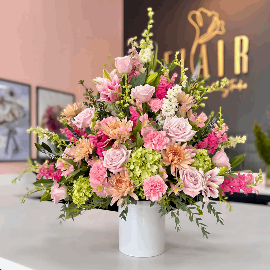 Peaceful Pastel Tribute Sympathy Funeral Arrangement - Flair Flower Bar & Studio