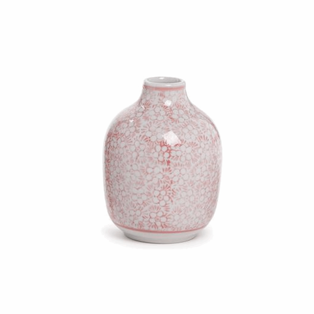 Pink Chinoiserie Hand-Painted Porcelain Vases - Flair Flower Bar & Studio