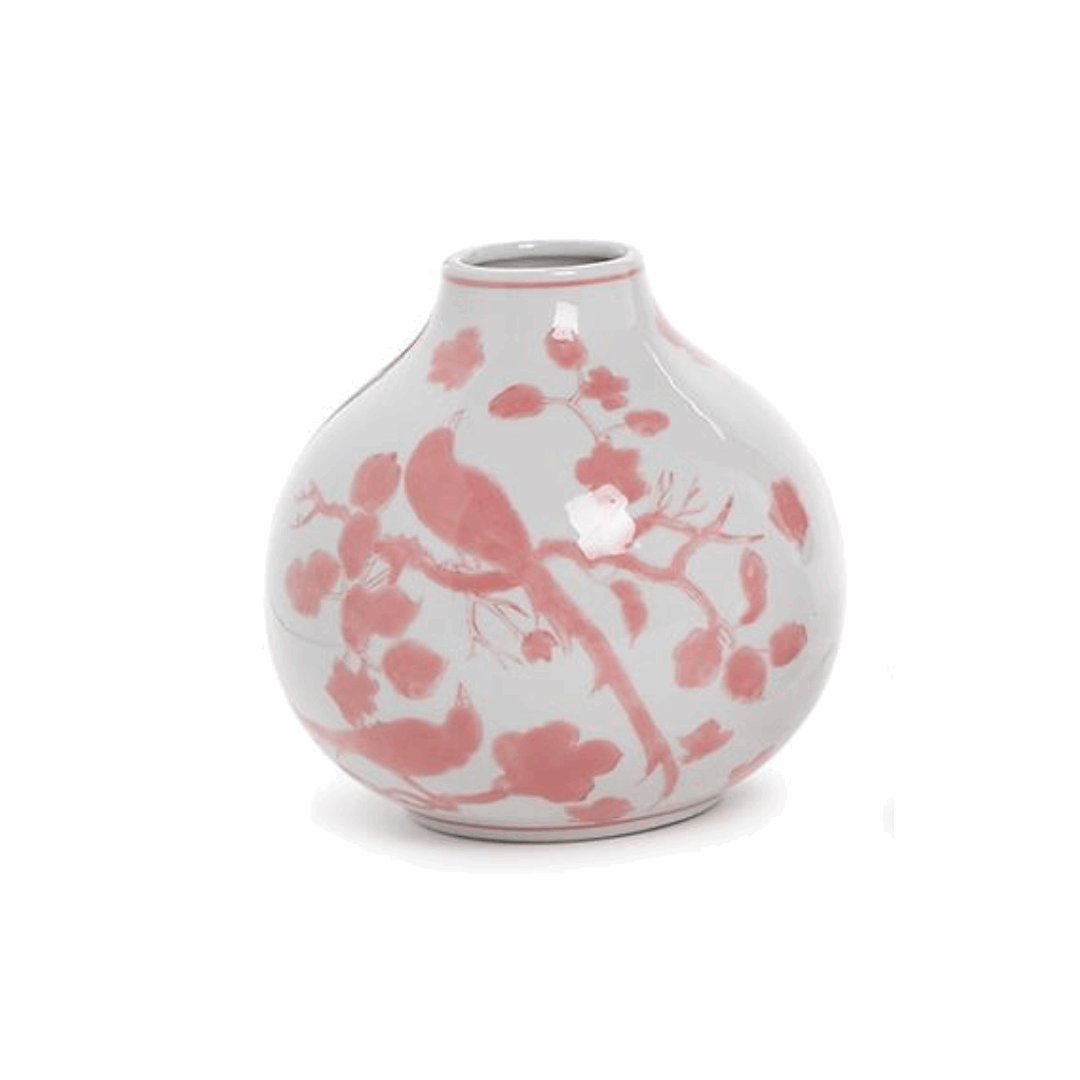 Pink Chinoiserie Hand-Painted Porcelain Vases - Flair Flower Bar & Studio