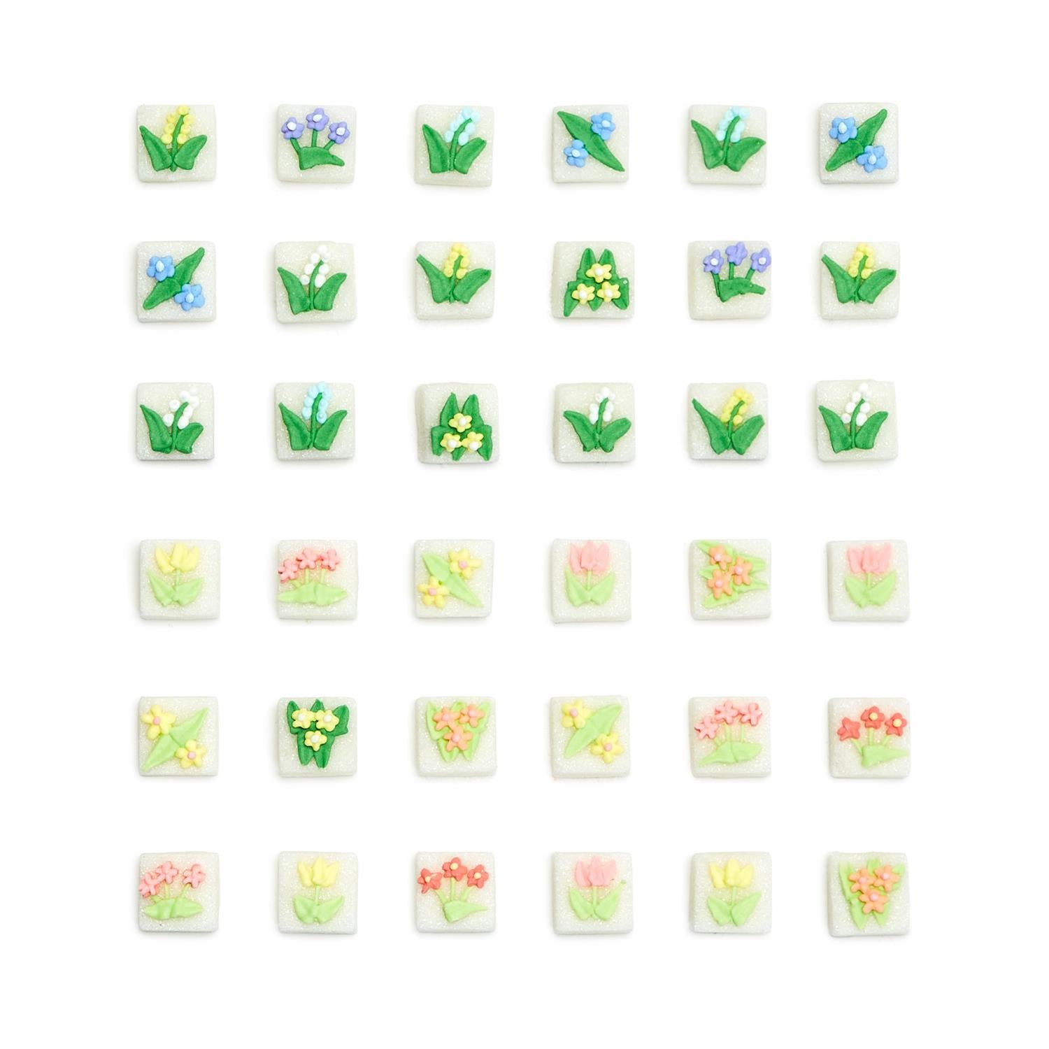 Pretty Sweet Set of 18 Hand-Decorated Sugar Cubes in Gift Box Assorted - Flair Flower Bar & Studio